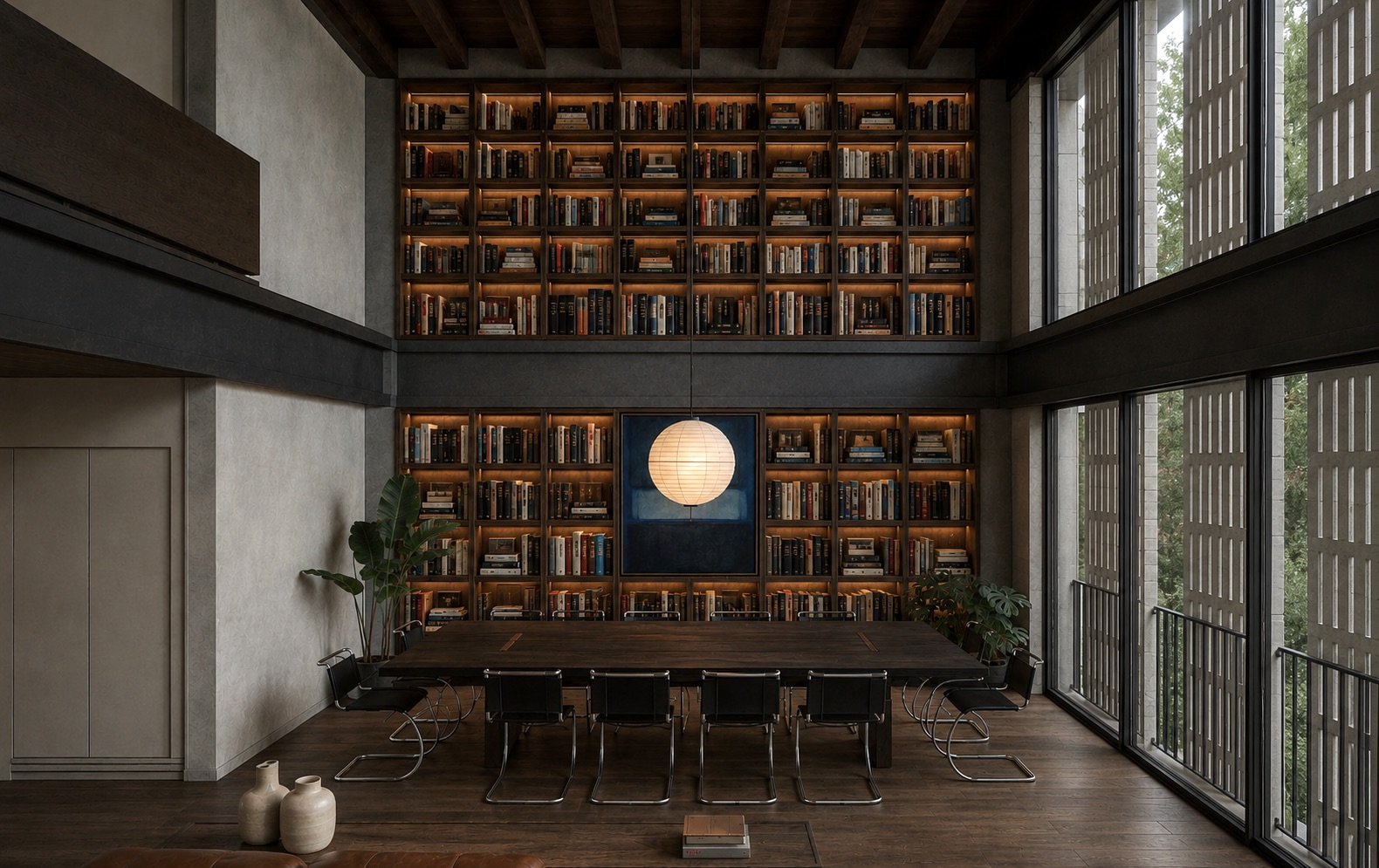 El Penthouse &middot; la biblioteca sin tapanco, a doble altura corrida