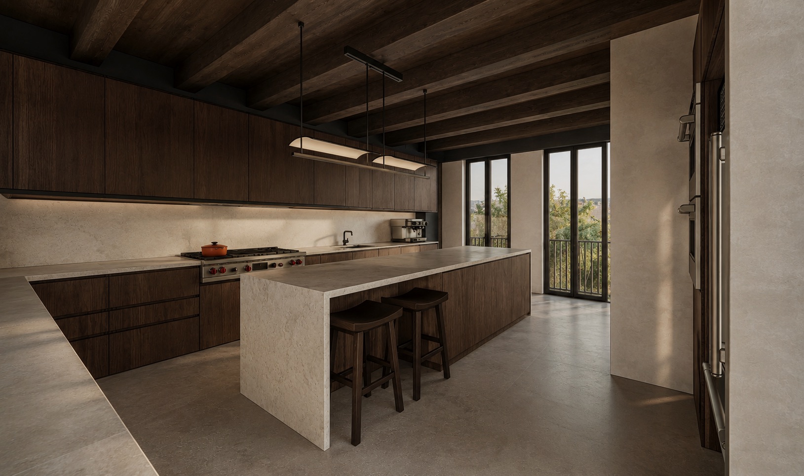 El Penthouse &middot; la cocina hacia la terraza